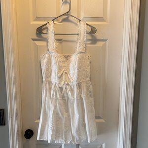 Topshop White Lace Trim Top